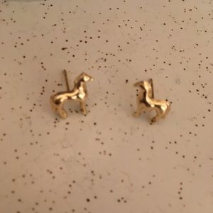 14k Gold Horse Earrings